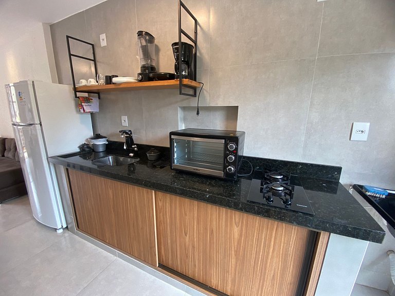 Visgo: Apartamento com dormitório, sala e piscina