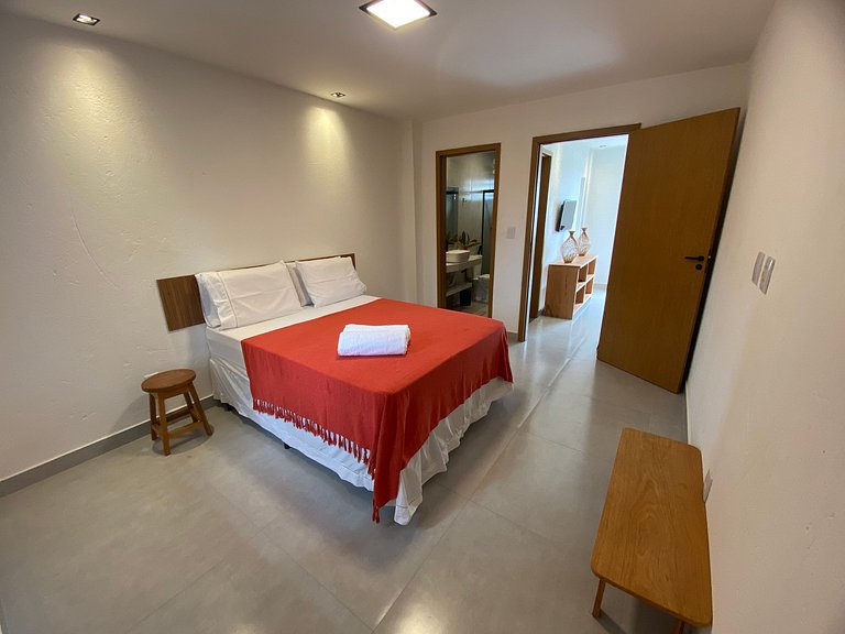 Visgo: Apartamento com dormitório, sala e piscina