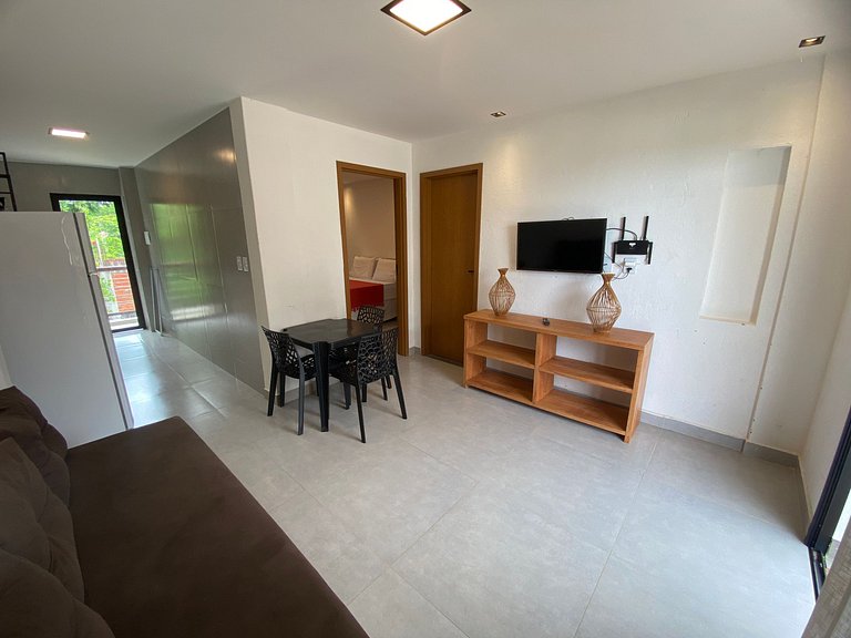 Visgo: Apartamento com dormitório, sala e piscina