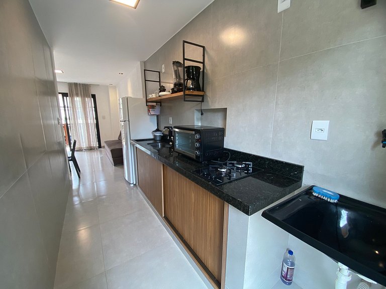 Visgo: Apartamento com dormitório, sala e piscina